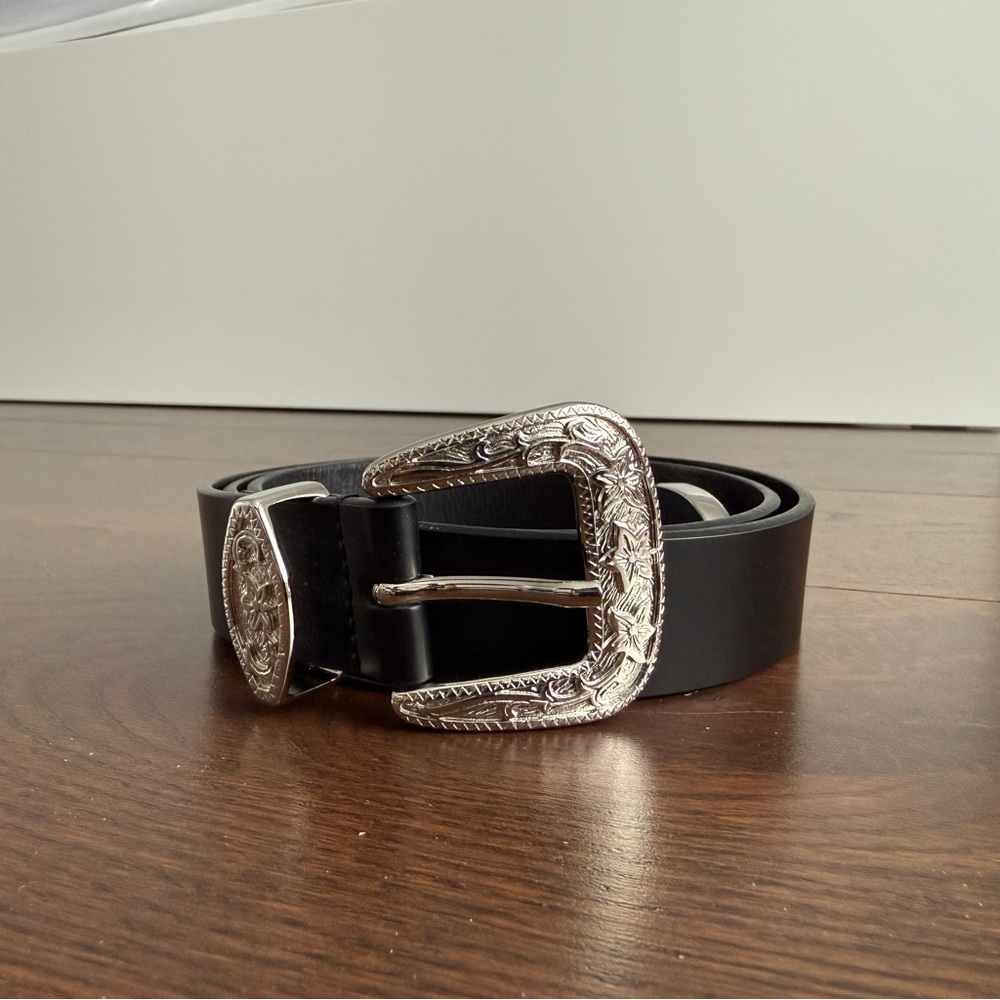 DSQUARED2 Black Belt with Silver Buckle